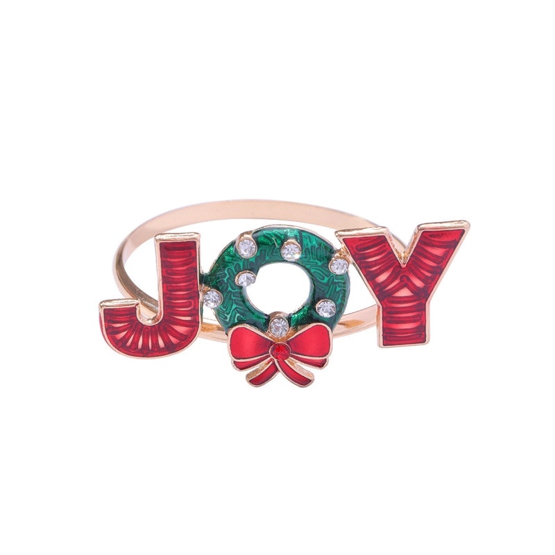 Festive Christmas Tree and Bell Alloy Napkin Ring for Holiday Table Decor | Holiday Tableware & Decor