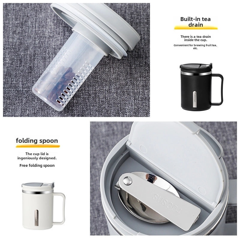 Stainless Steel Travel Mug With Lid And Spoon | Drinkware & Travel Cups