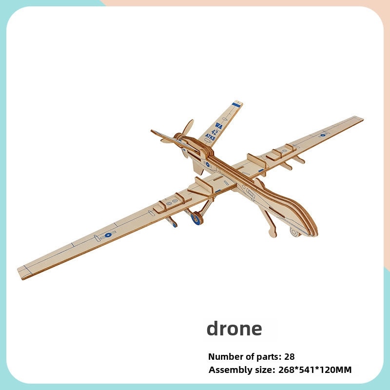 Handmade Wooden 3D Aircraft Model Puzzle for Kids | Toys & Games