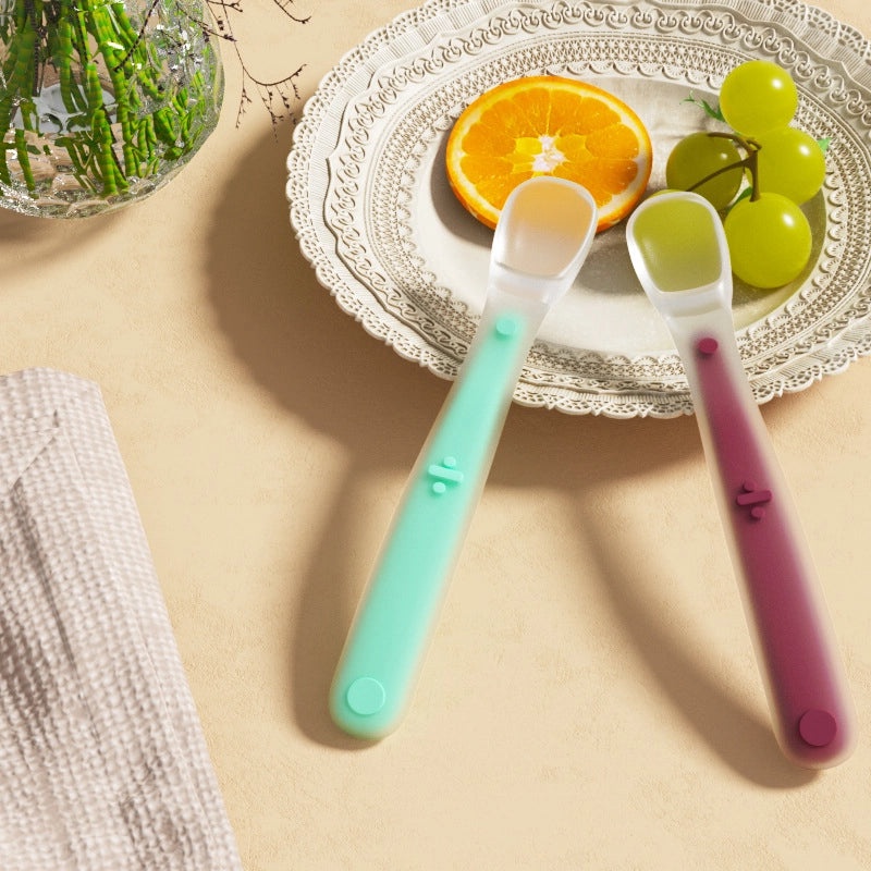 Silicone Baby Feeding Spoon Soft Infant Supplement Food Spoon Water Spoon Toddler Tableware Training Utensil|Baby Feeding Accessories