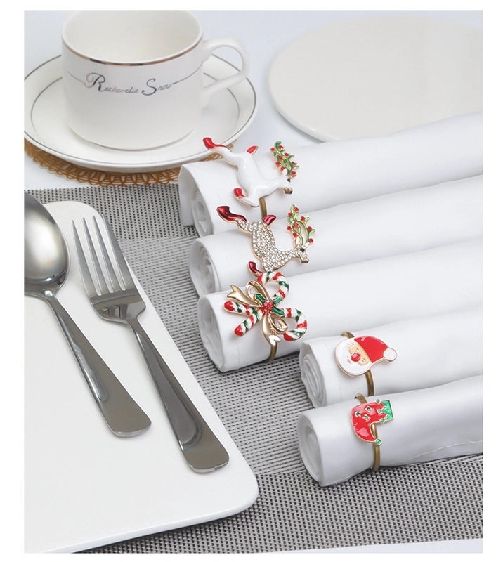 Multicolor Alloy Napkin Ring for Casual Vacation Dining 1 Piece|Home & Kitchen Tableware Napkin Rings