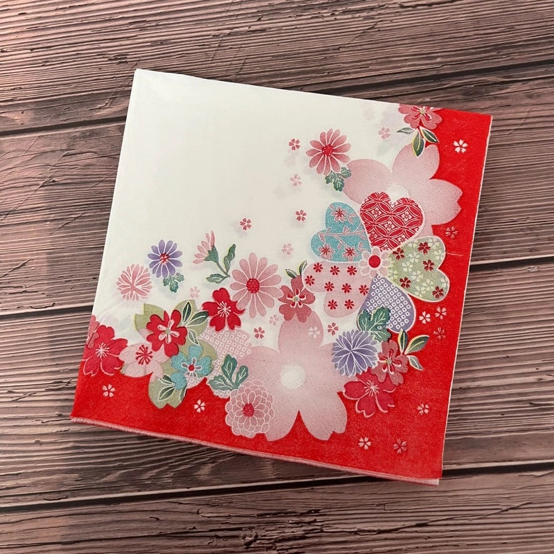 Rustic Floral Printed Wood Pulp Napkins|Home & Living > Kitchen & Dining > Paper Napkins