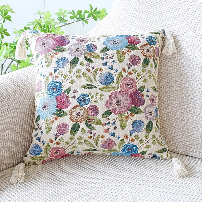 Minimalist Floral Canvas Throw Pillow Cover for Casual Home Decor | Home Textiles & Bedding