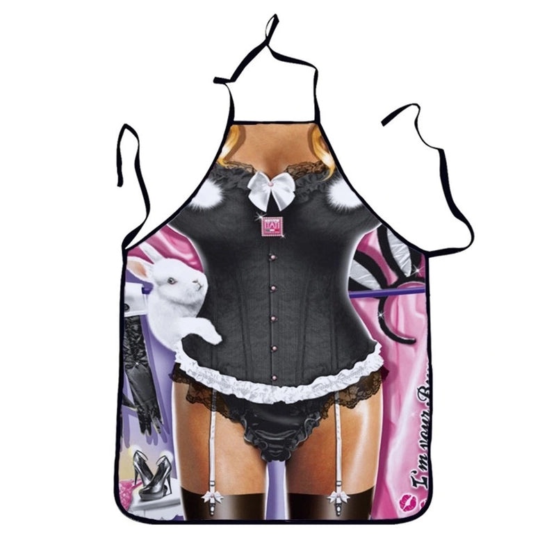 Stylish Cartoon Linen Apron for Kitchen Cooking|Kitchen & Dining