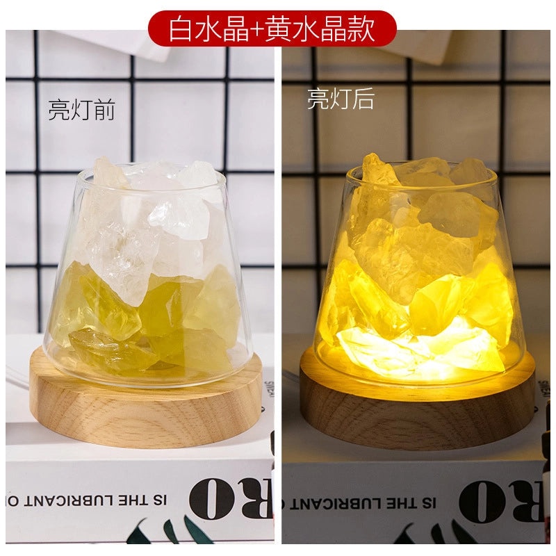 Chinoiserie Style Geometric Crystal Aromatherapy Night Lamp Decorative Lighting Accessories|Home Decor & Lighting