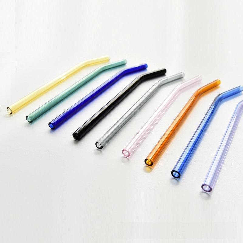 High Temperature Resistant Transparent Glass Straw for Milk Tea | Drinkware & Accessories