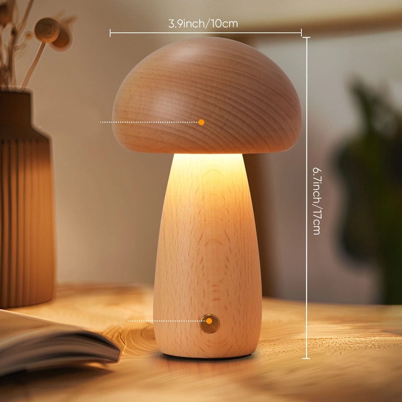 Whimsical Mushroom Wooden Lamp Ornament|Home Decor & Lighting Accessories