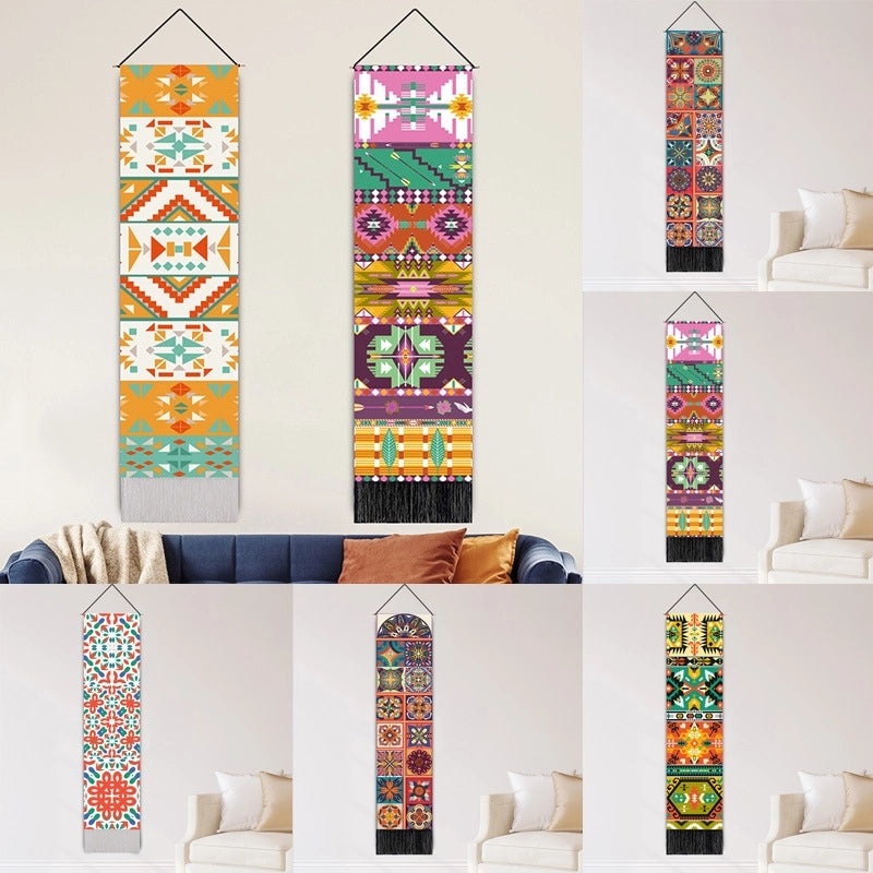 Bohemian Printed Cotton Linen Polyester Tapestry Wall Hanging | Home Decor Wall Art