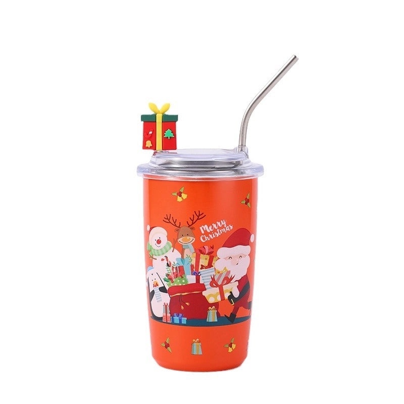 Christmas Santa Claus Snowman Stainless Steel Thermos Tumbler 304 Steel 1 Piece|Drinkware & Tumblers