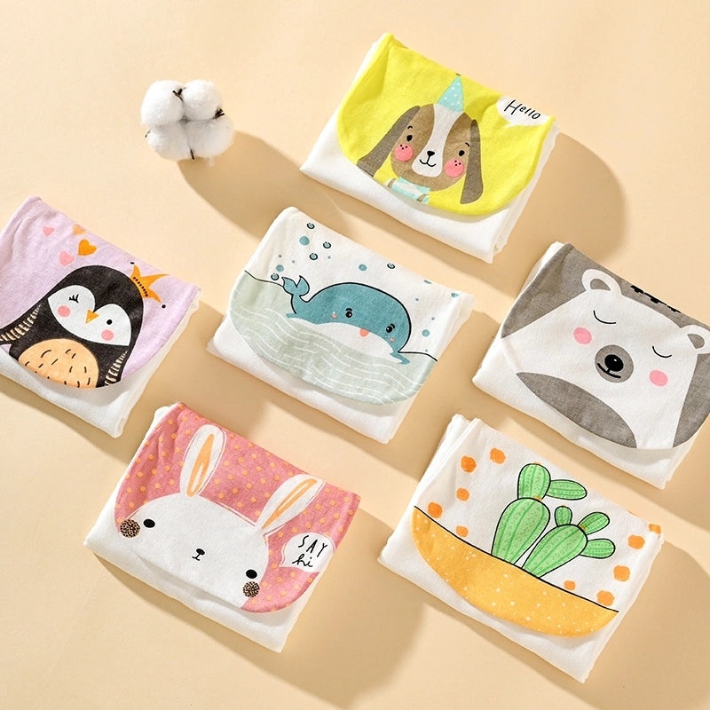 Adorable Animal Print Cotton Baby Burp Cloths Soft Infant Accessories|Baby Care Essentials