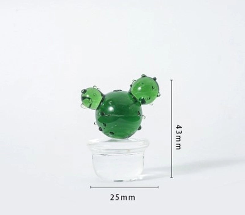 Creative Glass Cactus Plant Ornament for Desktop Home Decoration | Home Decor