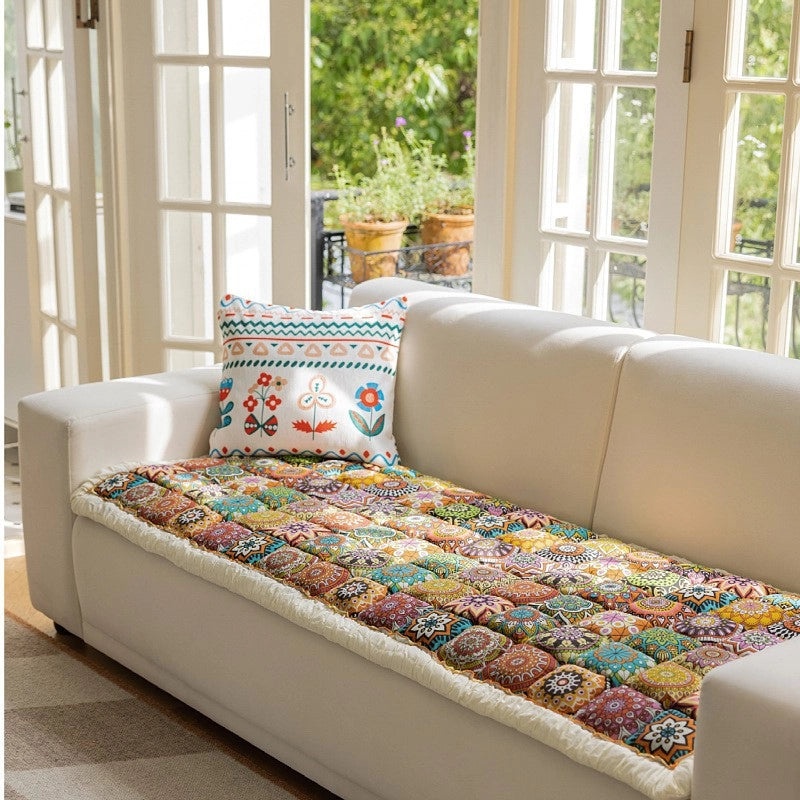 Cotton Sofa Cushion with Casual Printed Design for Couch Decor | Home Decor & Sofa Accessories