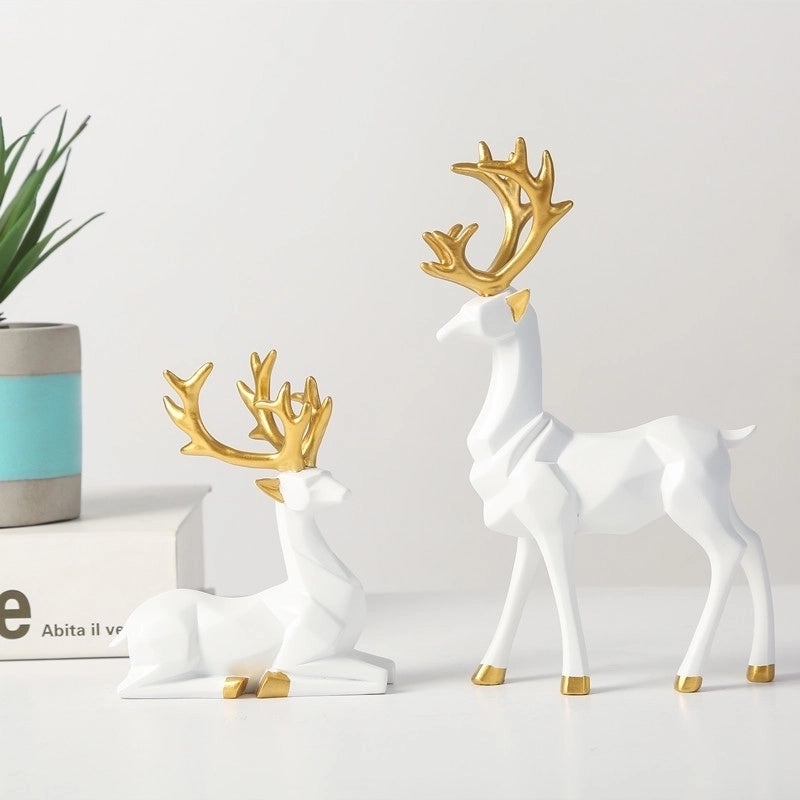 Minimalist Christmas Elk Resin Ornament Holiday Artificial Decoration|Christmas Decorations
