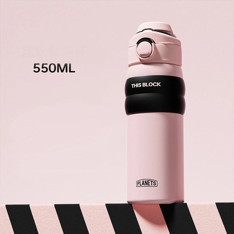 Stylish Casual Letter Engraved 304 & 316 Stainless Steel Thermos Cup, Durable PP Material | Drinkware & Accessories