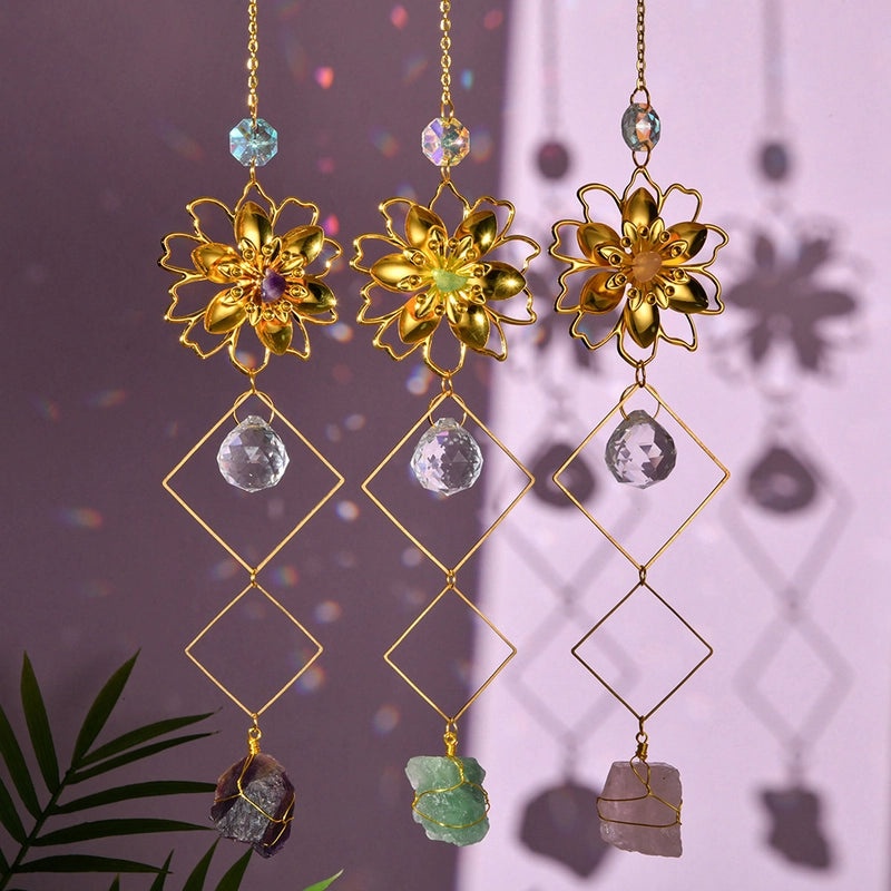 Handcrafted Floral Crystal Suncatcher for Wall Decor|Home Decor