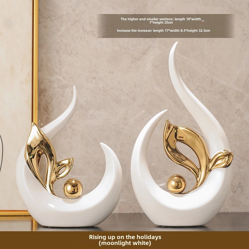 Smooth Sailing Wine Cabinet Decor Set Light Luxury Modern Style High-End Living Room TV Cabinet Office Ornament|Home Decor