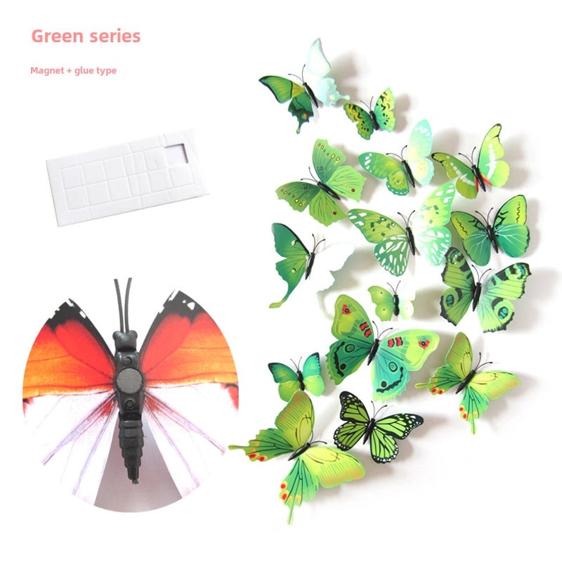 3D Butterfly Wall Stickers for Curtains and Fridges, 12 Sets Decorative Decals for Living Room, Mall, Wedding Room|Home Decor Wall Stickers