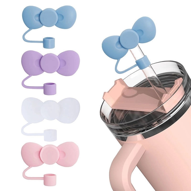 Adorable Bow Knot Silicone Straw Cap 1pc|Straw Accessories
