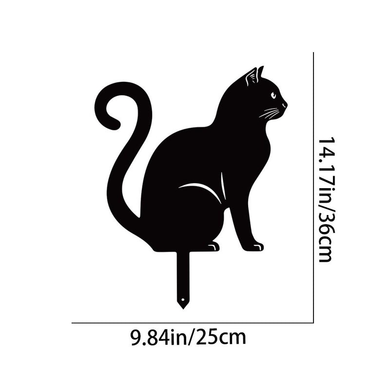 Metal Kitten Garden Stake Outdoor Yard Decoration Plug-in | Garden Ornaments
