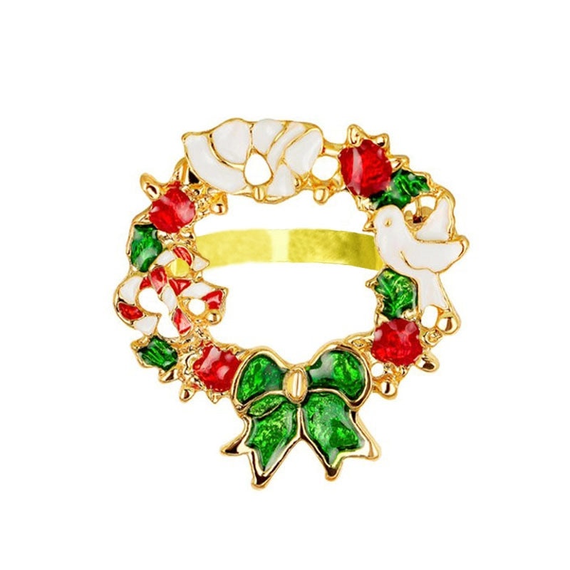 Christmas Cartoon Santa Claus Alloy Napkin Ring Casual Elegant Holiday Table Decor | Holiday Tableware