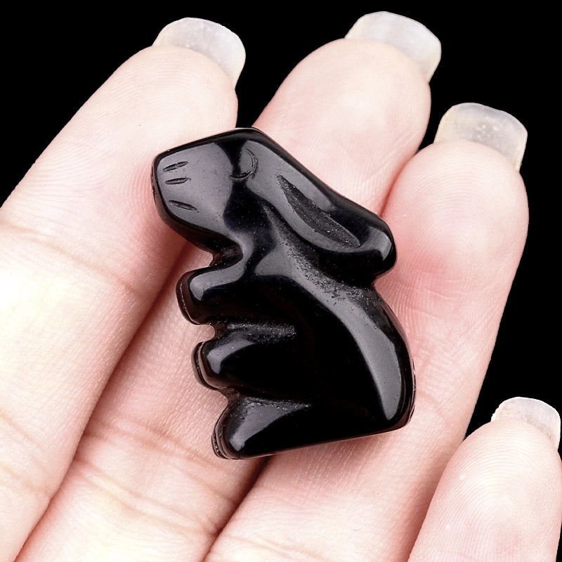 Adorable Rabbit Shaped Natural Crystal Agate Ornament for Home Decor | Home Decor & Accessories