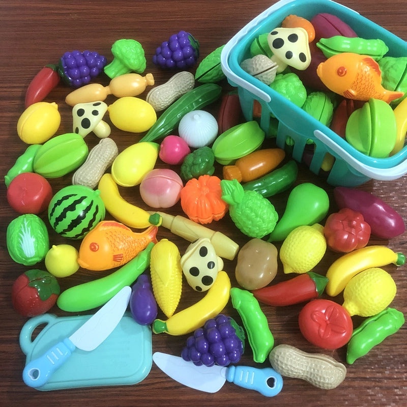 100-Piece Kids Toy Set|Educational Fruit and Vegetable Models for Early Learning|Preschool Cognitive Development|Kindergarten Play|Early Educatio