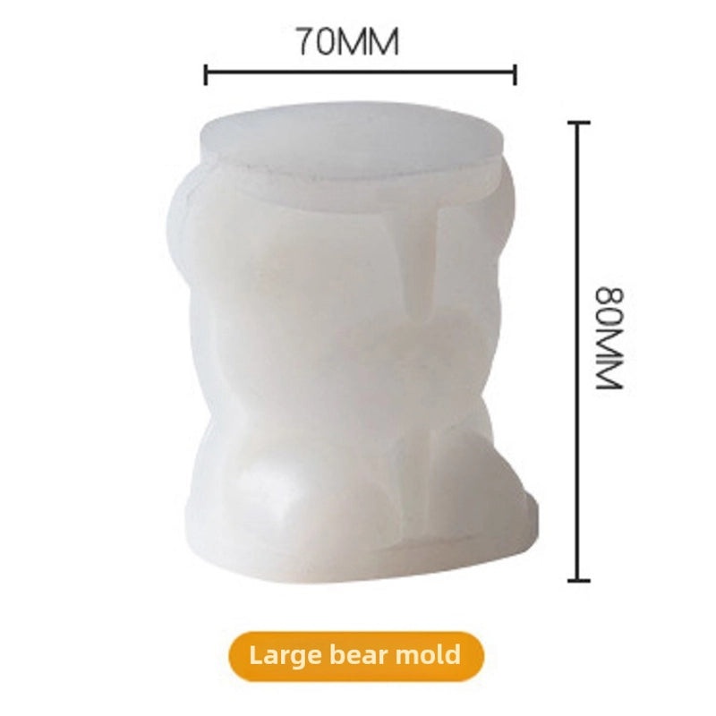 Bear-shaped Food Grade Silicone Ice Cube Mold Easy Demoulding Hot-selling Net Red Style|Kitchen & Dining