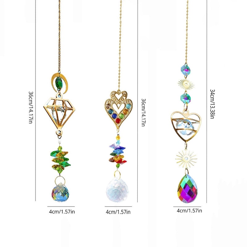 Elegant Heart-Shaped Crystal Suncatcher Wind Chime for Home Decor|Home Decor & Wall Art