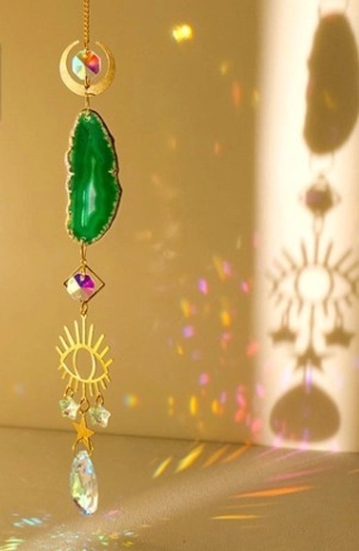 Elegant Agate Water Droplet Suncatcher Wind Chime | Home Decor & Wall Art