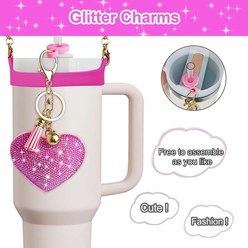 Red Heart Star Silicone Cup Sleeve Set for Casual Use|Drinkware Accessories