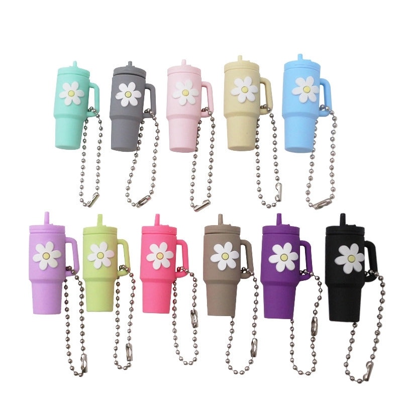 Cartoon Floral Soft Rubber Unisex Cup Charms|Drinkware Accessories