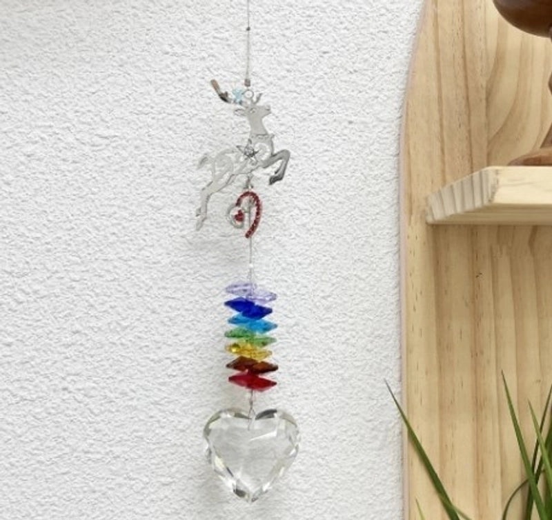 Vintage Christmas Reindeer Crystal Wind Chime Wall Hanging Decoration|Home Decor
