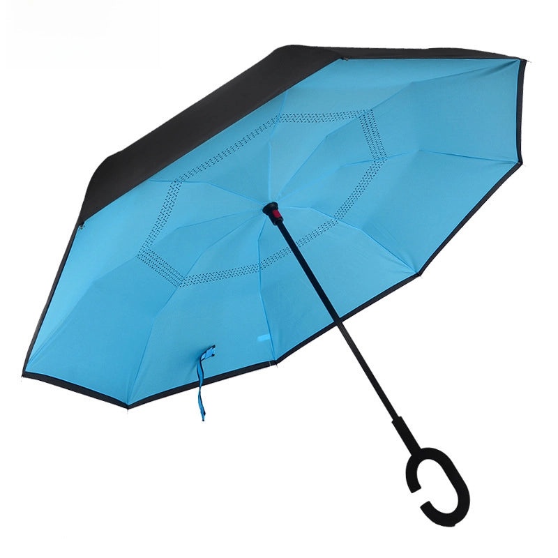 German Automatic Large Car Umbrella, Double-layer Storm-resistant Long Handle Men’s and Women’s Straight Rod Reverse Umbrella|Umbrellas & Rain Ge