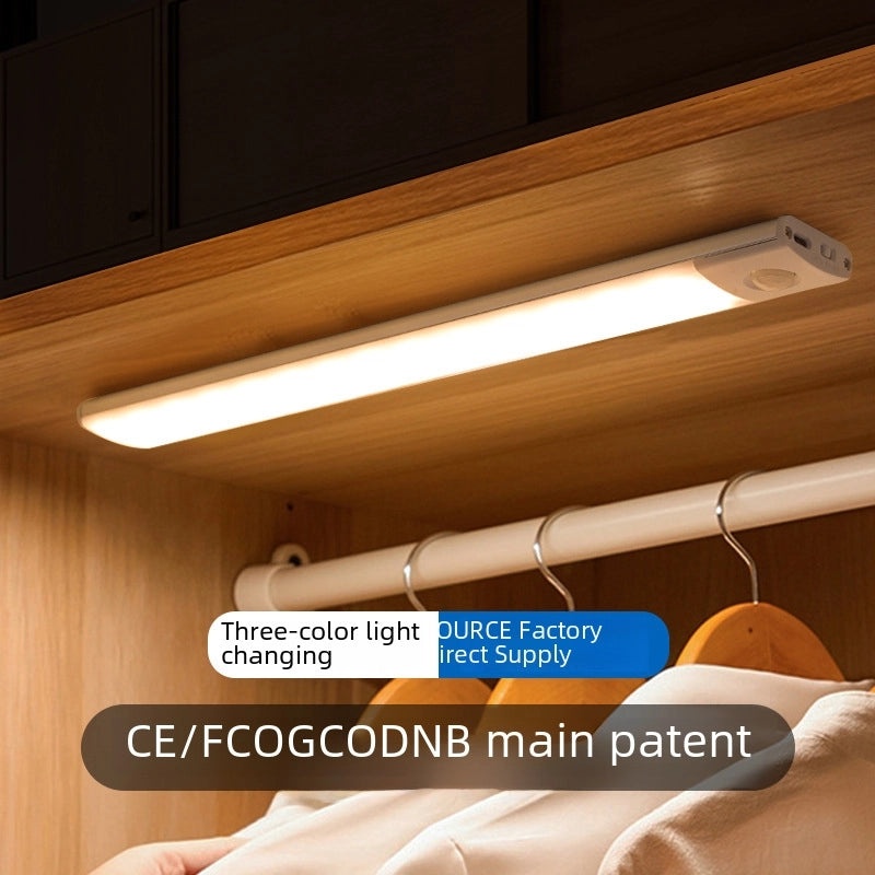 Ultra-thin Rechargeable LED Wardrobe Light with Motion Sensor and Magnetic Self-adhesive Base|Home Lighting