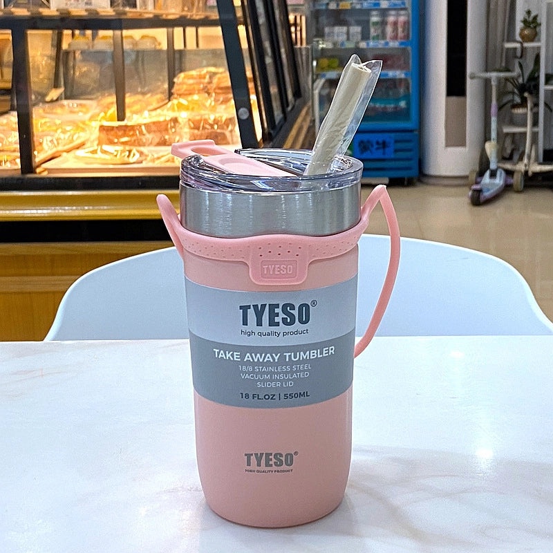 Portable Stainless Steel Vacuum Insulated Coffee Cup with Rope Handle for Outdoor, Car Use | Travel Mugs & Tumblers