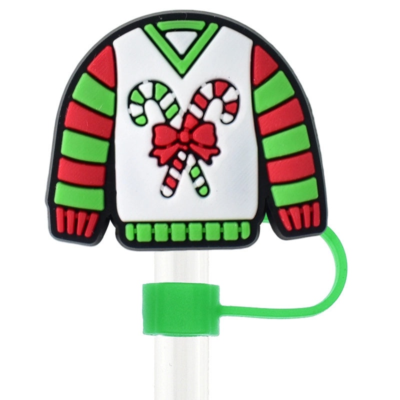 Christmas Holiday Silicone Santa Straw Caps 10PCS|Drinkware Accessories
