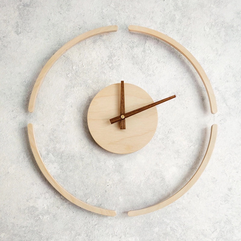 Transparent Hanging Wall Clock Nordic Style Simple Wooden Design|Home Decor Wall Clock