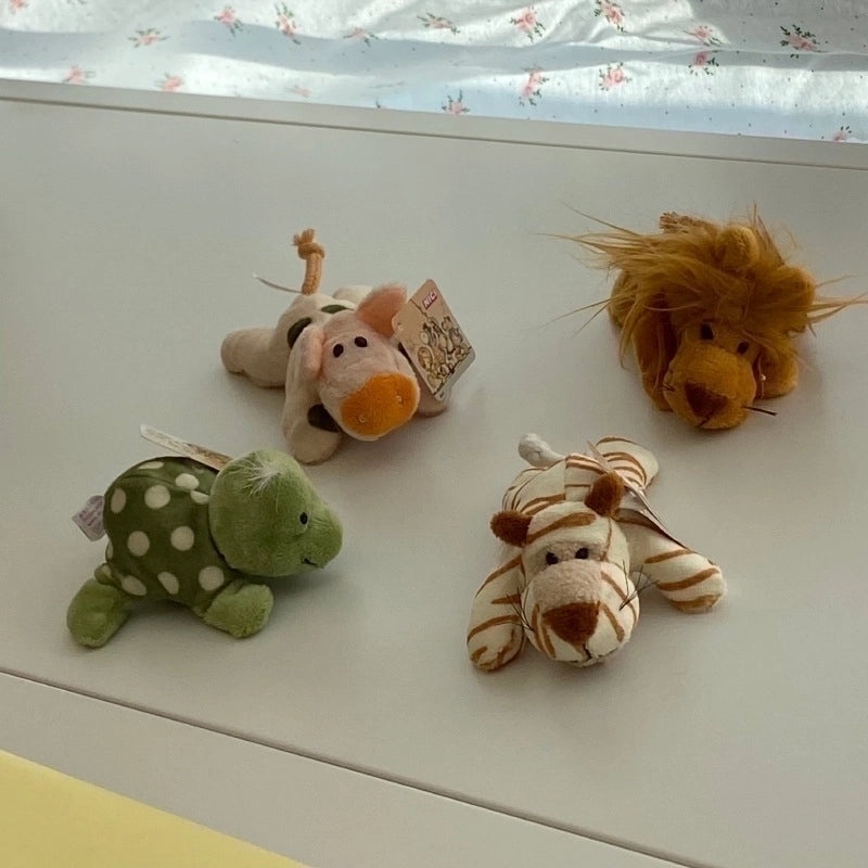 Cute Fried Fur Lion Plush Magnet Cartoon Animal Monkey Pig Refrigerator Sticker Rearview Mirror Doll Ornaments|Car Accessories