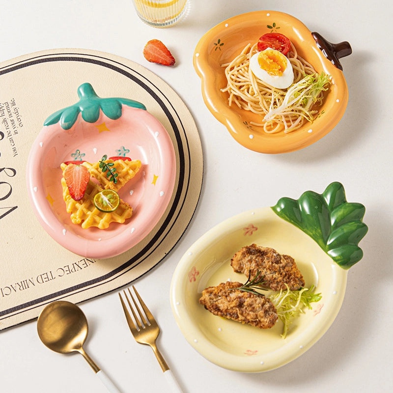 Halloween Themed Cute Pumpkin and Strawberry Porcelain Plate 1 Piece|Kitchen & Dining Tableware