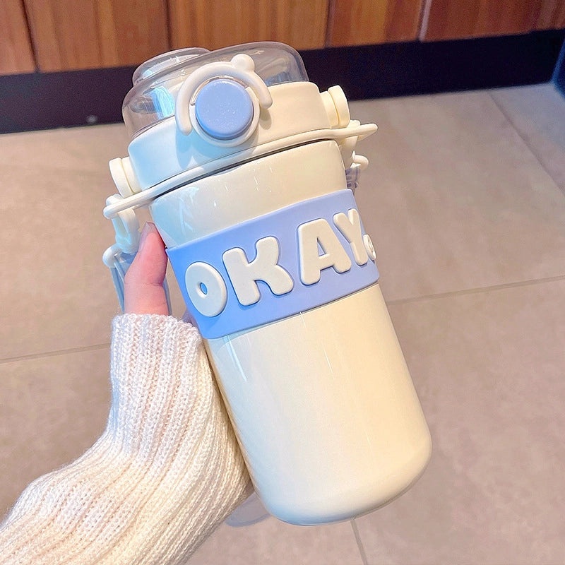 Stylish Letter Engraved Stainless Steel Water Bottles|Drinkware & Water Bottles