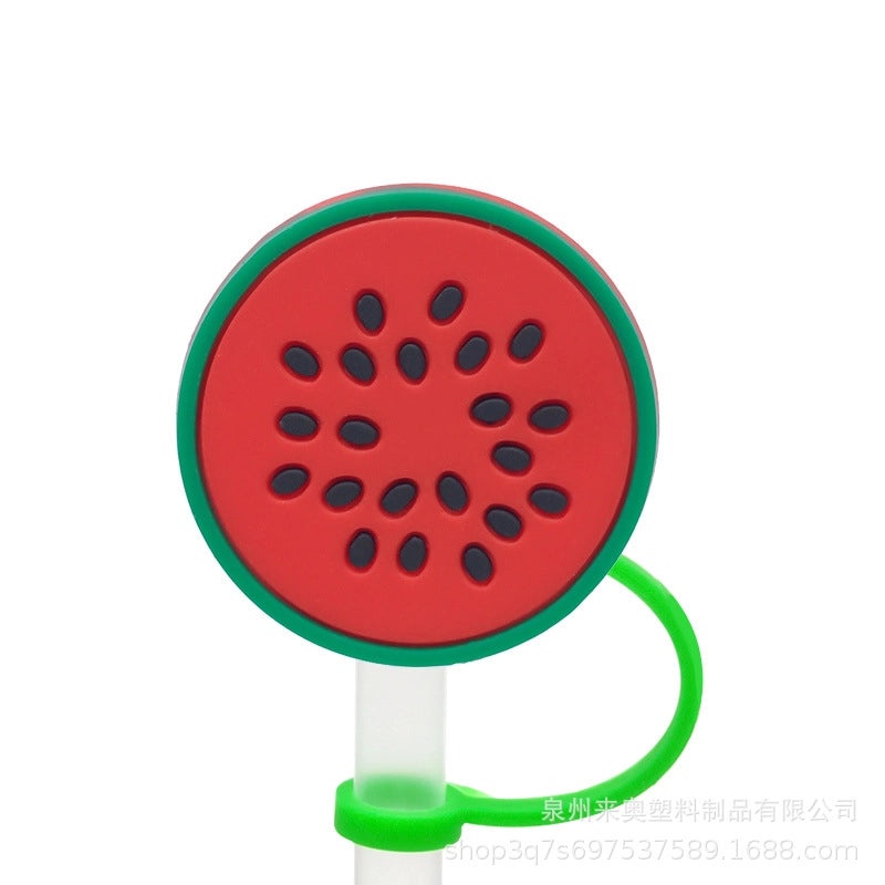 Cute Fruit Plant Silicone Straw Cap Dust Cover Personalized PVC Drink Straw Sleeve|Drinkware Accessories