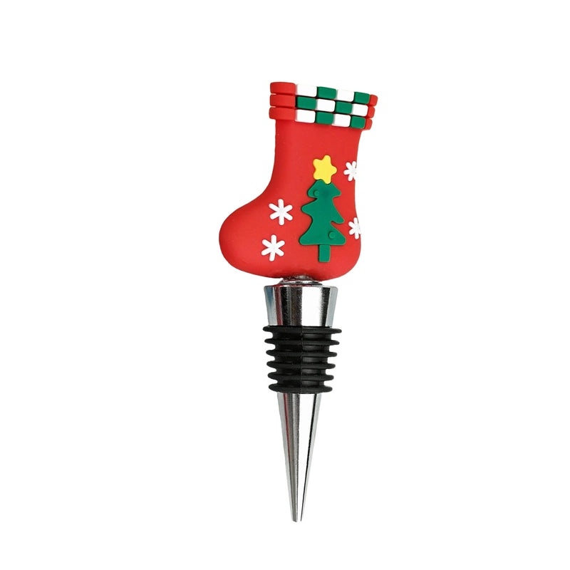 Christmas Santa Claus Wine Bottle Stopper with PVC and Alloy Silica Gel | Kitchen & Dining Accessories