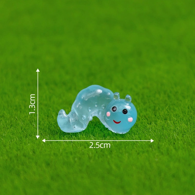Glowing Moss Micro Landscape with Realistic Caterpillar for Succulent Garden DIY Decorative Miniature Ornaments|Garden Decor Accessories
