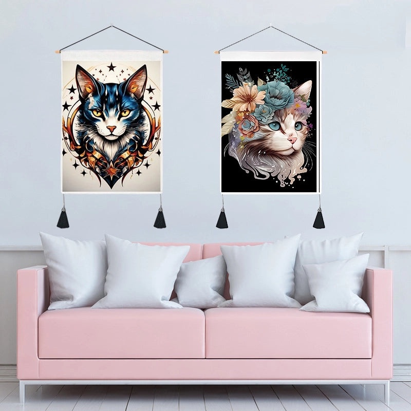 Minimalist Color Block Cotton Linen Wall Hanging Art | Home Decor Wall Art