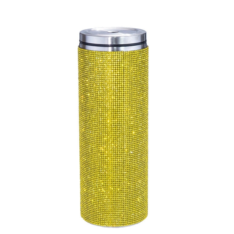 20oz Stainless Steel Straight Diamond Rhinestone Vacuum Straw Coffee Cup | Drinkware & Tumblers