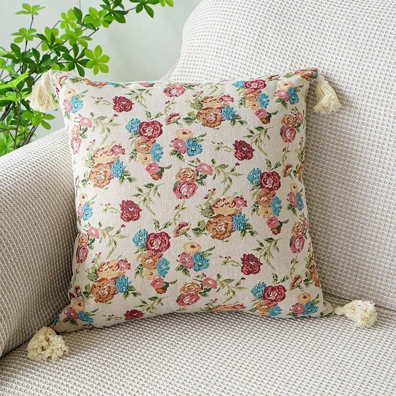 Minimalist Floral Canvas Throw Pillow Cover for Casual Home Decor | Home Textiles & Bedding
