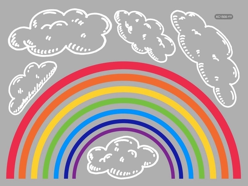 Pastoral Rainbow Flower Plastic Wall Decal for Kids Room | Wall Stickers & Decals