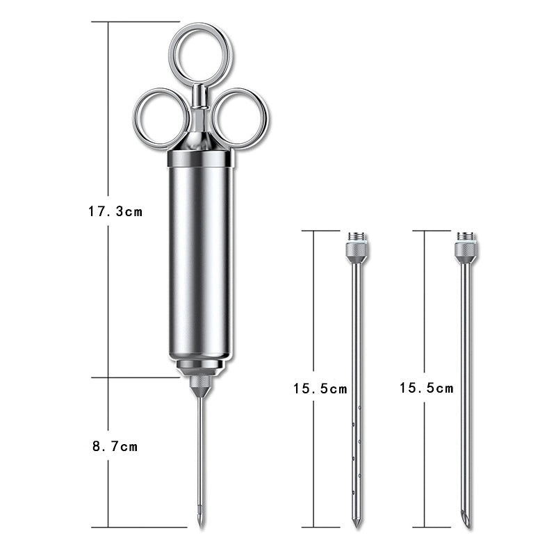 BBQ Meat Injector Syringe with 3 Needles for Turkey and Steak Seasoning | Kitchen & Dining Tools