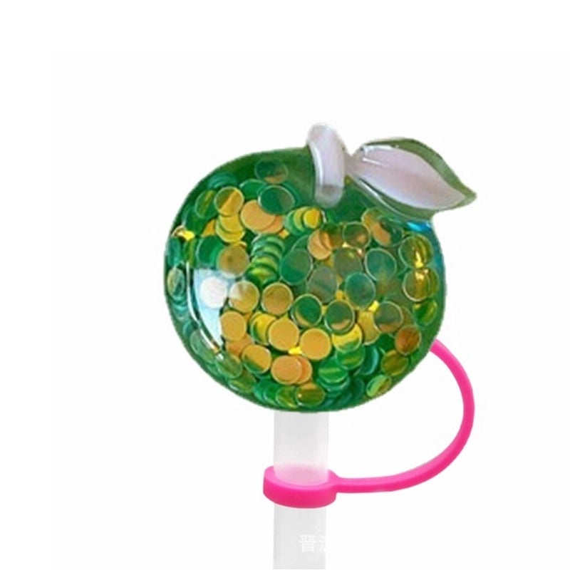 Pastoral Star Fruit Resin Straw Cap, Cute Casual Decorative Silica Gel Cover | Drinkware Accessories