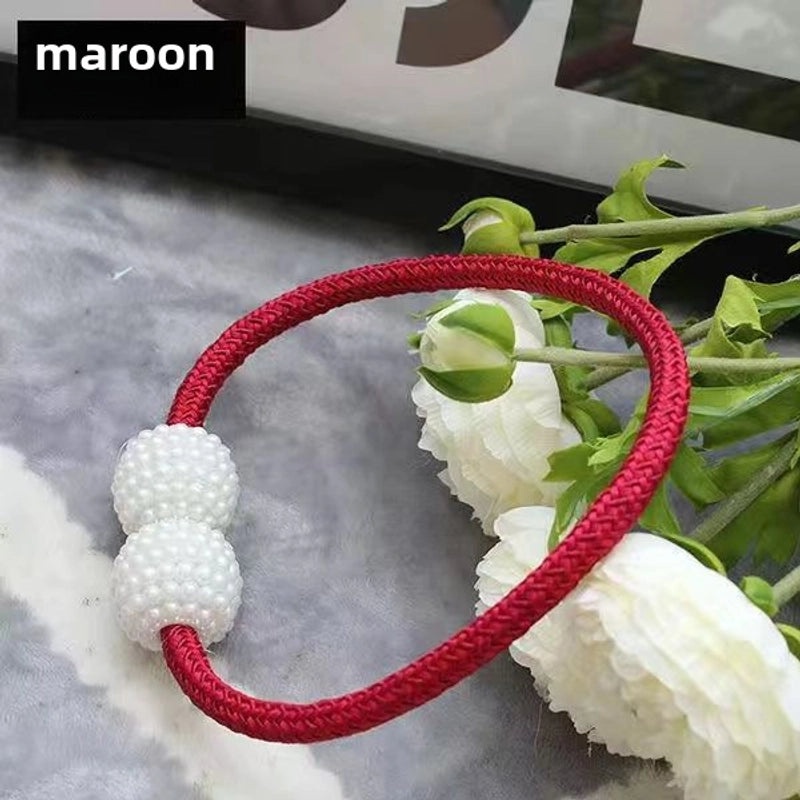 Curtain Tiebacks Magnetic Pearl Rope Set|Home Decor Curtains Accessories